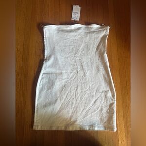 Zara White Denim Tube Dress, Size L, NWT